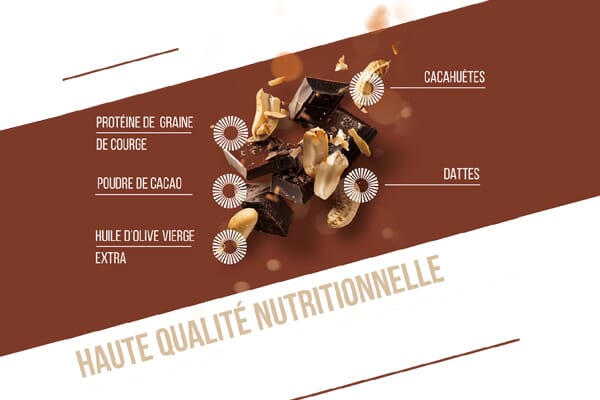 Ingrédients barre protéinée cacao Baouw