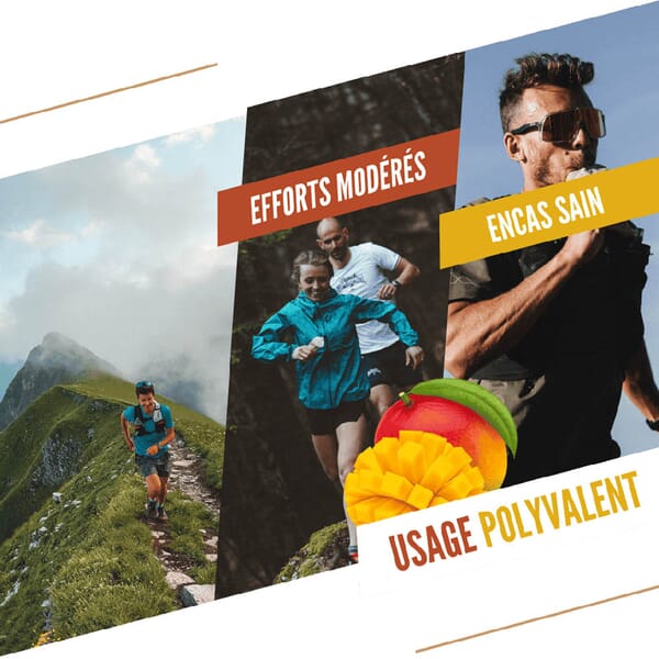 Sport avec compote énergétique mangue passion gingembre Baouw