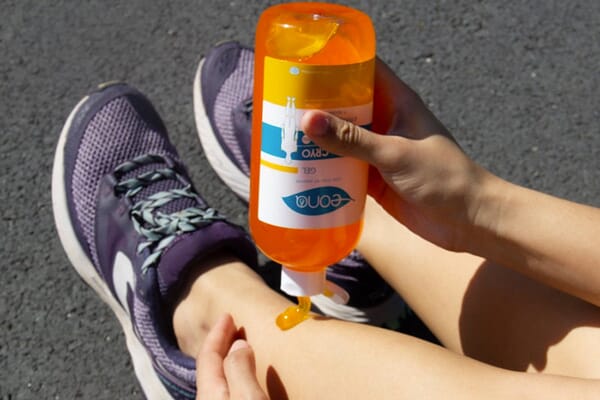 application Gel cryo Eona sur les mollets