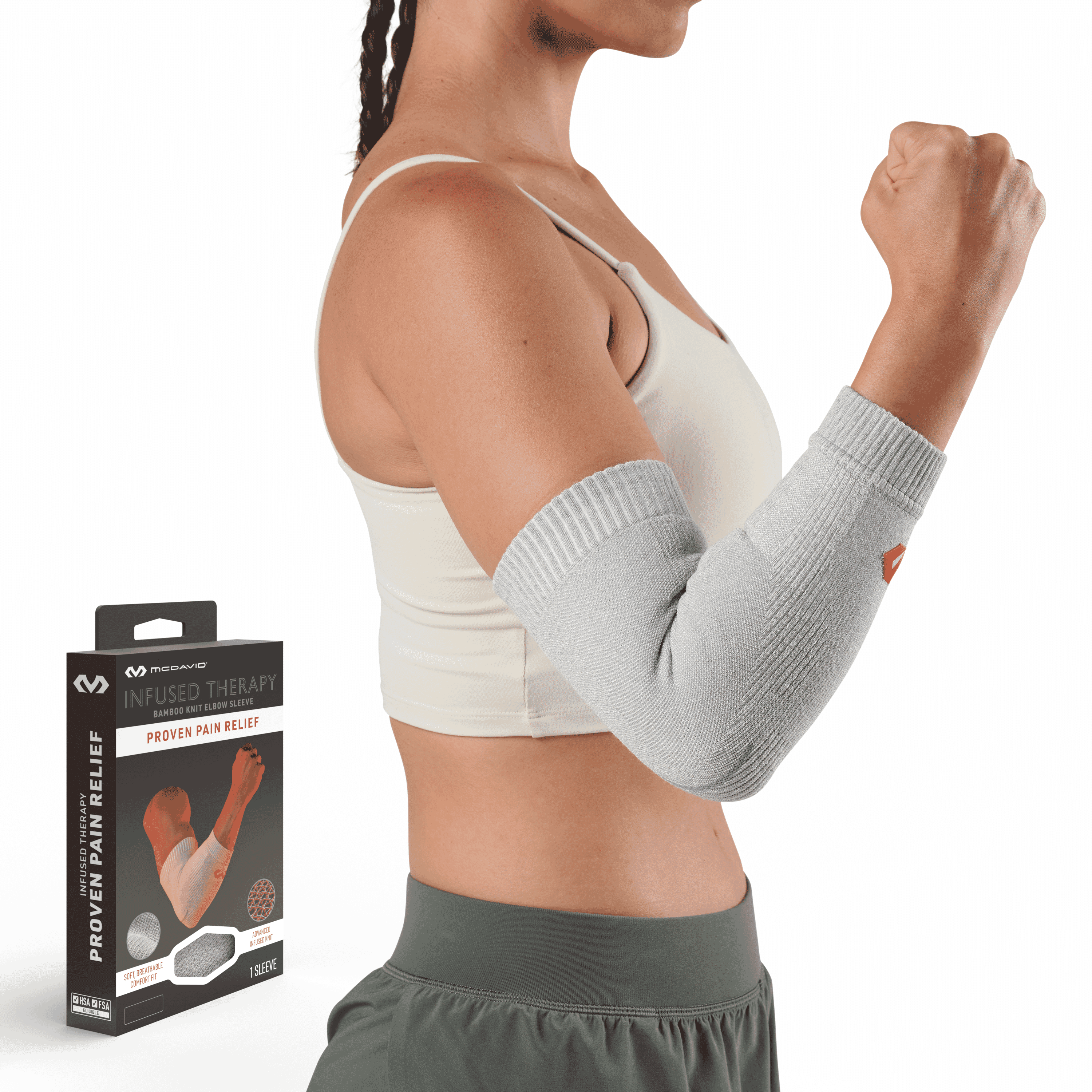 Manchon de coude en maille de bambou McDavid Infused Therapy