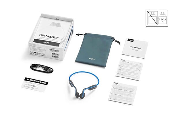 contenu de la boite du casque conduction osseuse Open Move