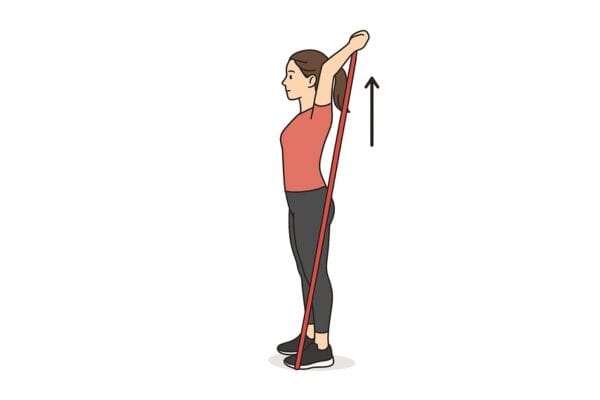 exercice extension verticale triceps elastique