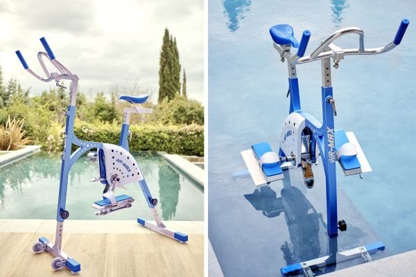 Détail des pédales Aqua Double Speed de l’Aquabike WR Max