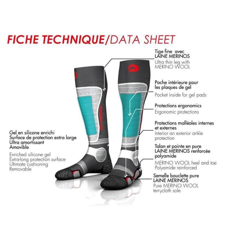 Monnet GelProtech Ski Wool Chaussettes & Protections