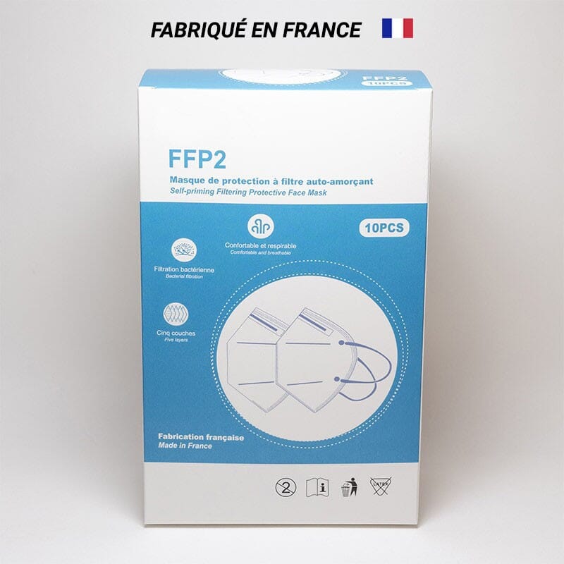 Masques FFP2 fabriqués en France - Boîte de 10