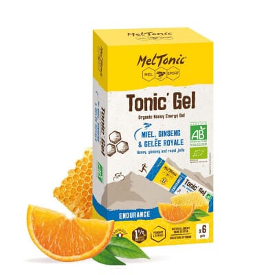6 Gels MelTonic Energétiques Bio Endurance - Miel, Ginseng & Gelée Royale