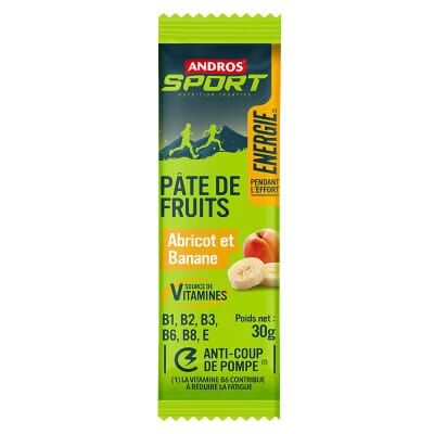 Pâte de fruits énergétique Abricot Banane Andros Sport