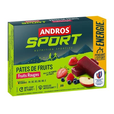6 Pâtes de fruits énergétiques Fruits Rouges Andros Sport
