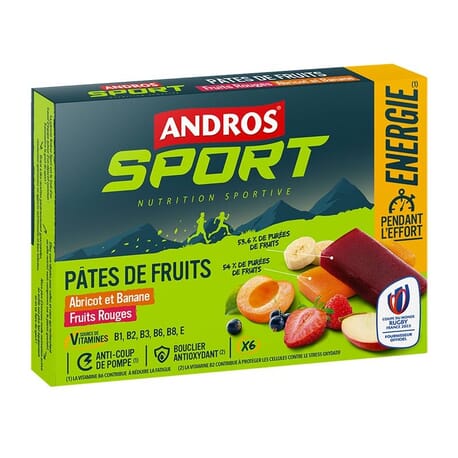 6 Pâtes de fruits Energie Mix Fruits rouges & Fruits Jaunes Andros Sport