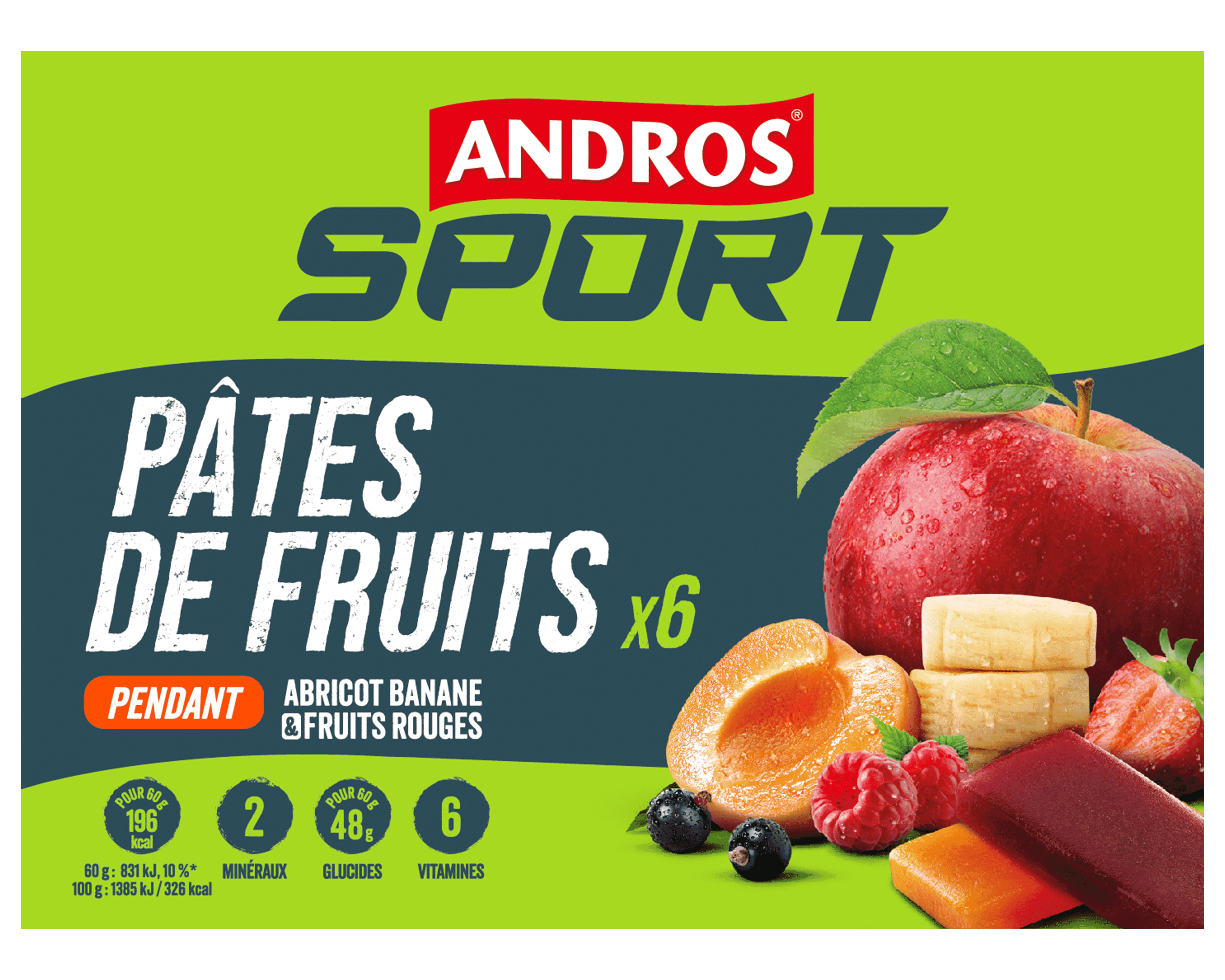 Pâtes de Fruits Andros Sport Fruit Rouges & Fruits Jaunes - Sport Orthèse
