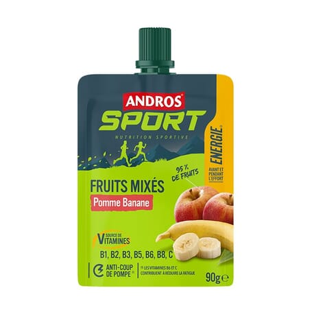 4 Gourdes de Fruits mixés vitaminées Pomme Banane Andros Sport 4