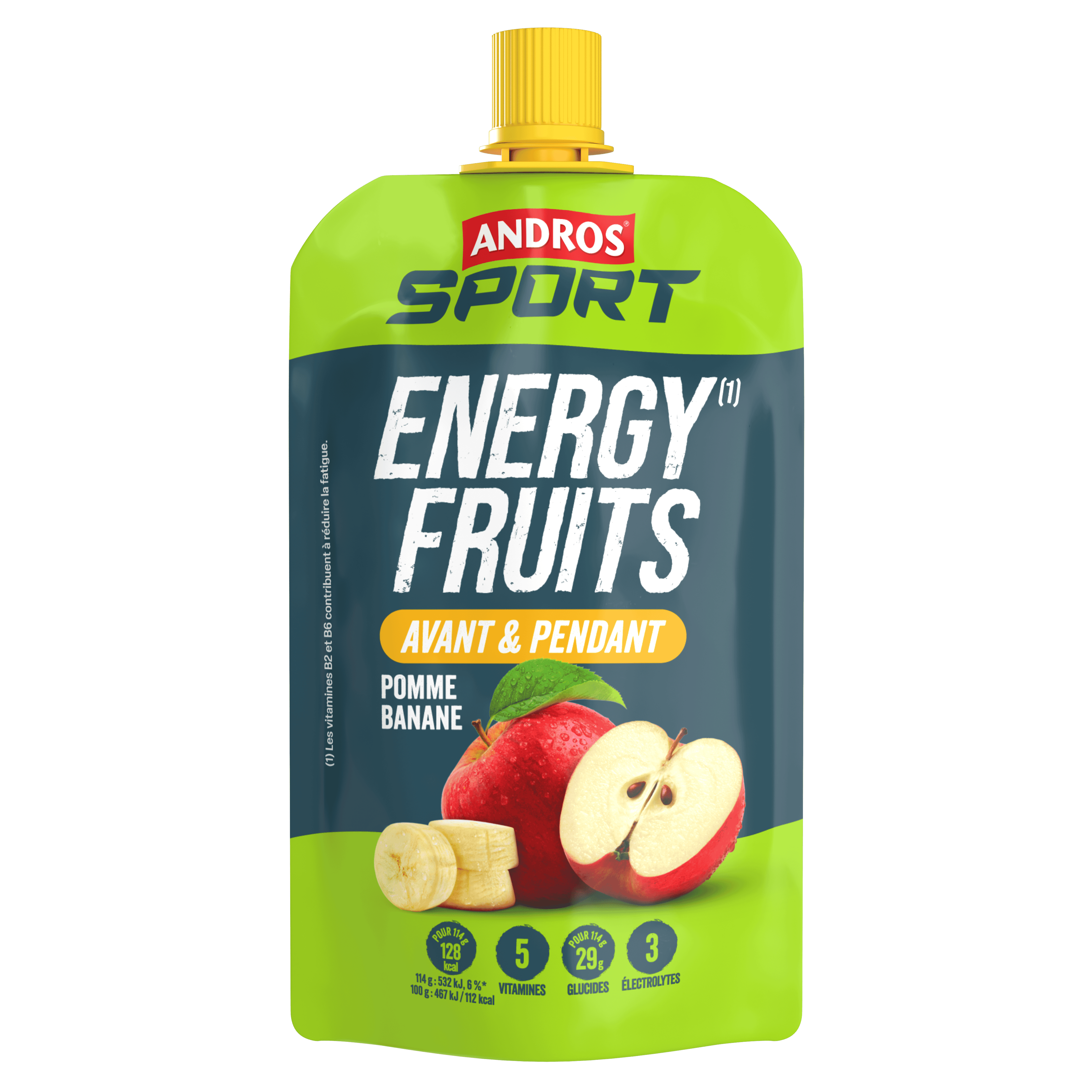 4 Gourdes de Fruits mixés vitaminées Pomme Banane Andros Sport 3