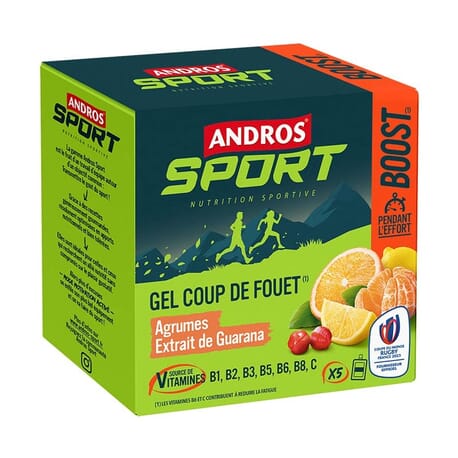 5 Gels Coup de Fouet Agrumes Guarana Andros Sport 2