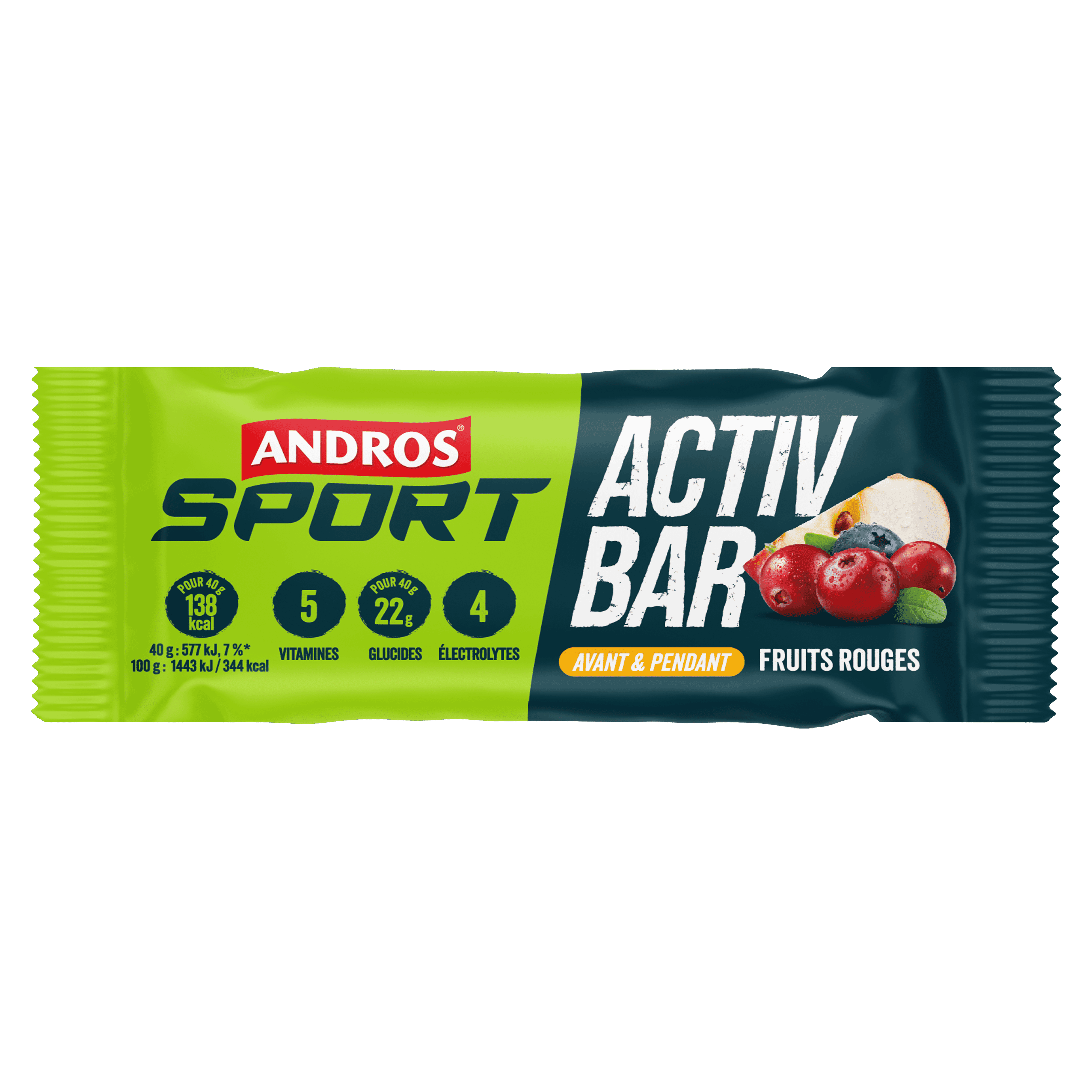 Barre énergétique Fruits Rouges Andros Sport