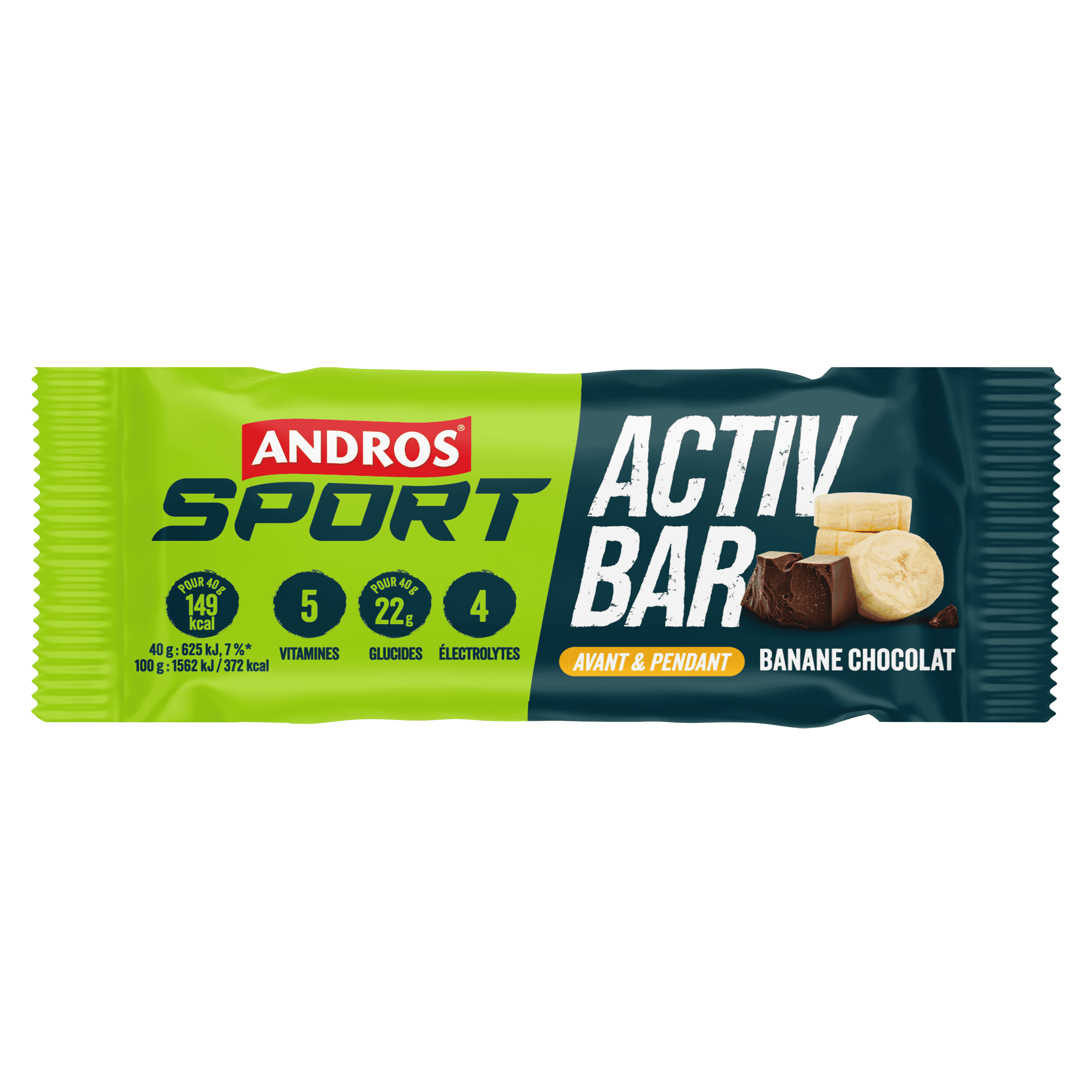 4 Barres énergétiques Banane & Chocolat Andros Sport