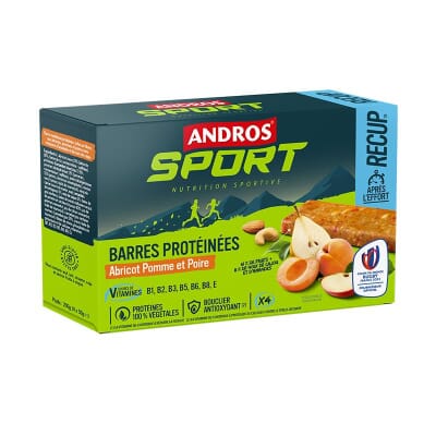 4 Barres Protéinées Abricot Pomme & Poire Andros Sport