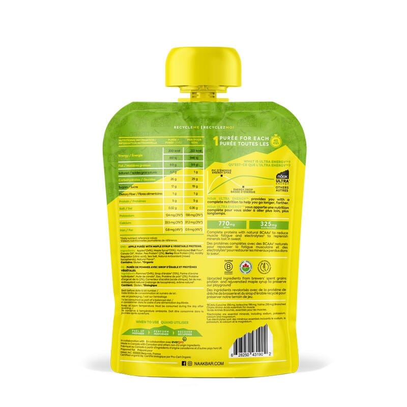 Purée énergétique Pomme et Sirop d'érable Naak 2