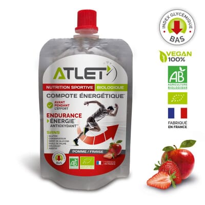 Compote énergétique Bio pomme fraise ATLET