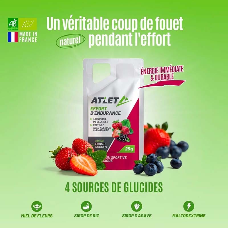 Gel énergétique Bio Fruits Rouges ATLET 7