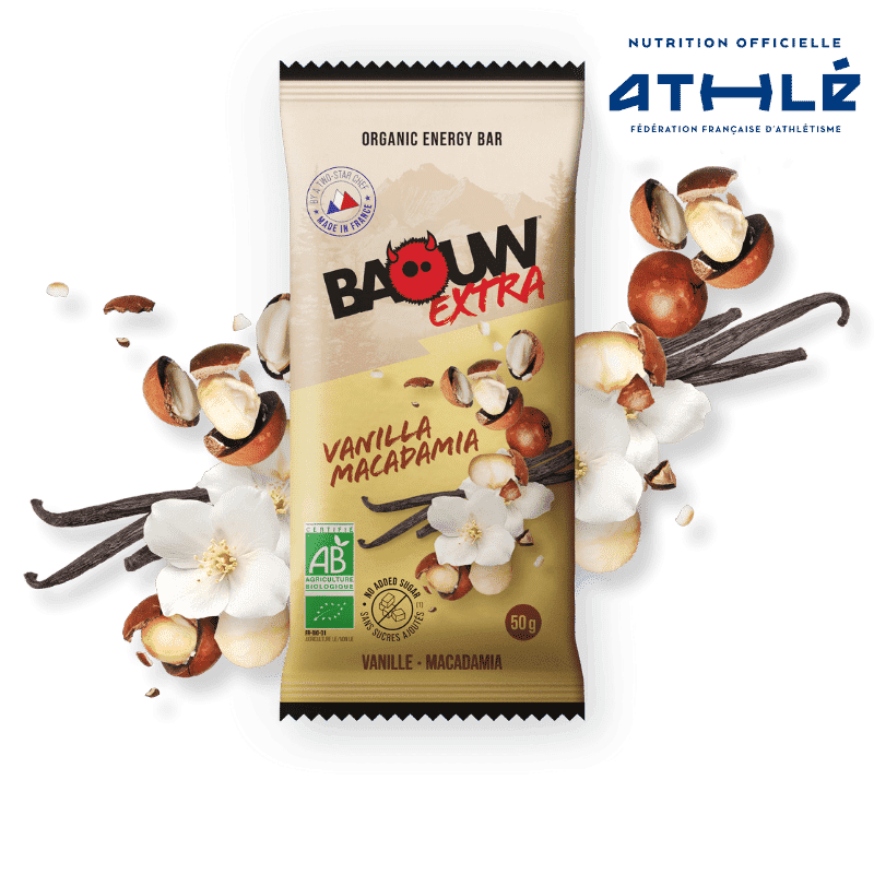 Barre énergétique Extra Vanille Macadamia Bio - BAOUW