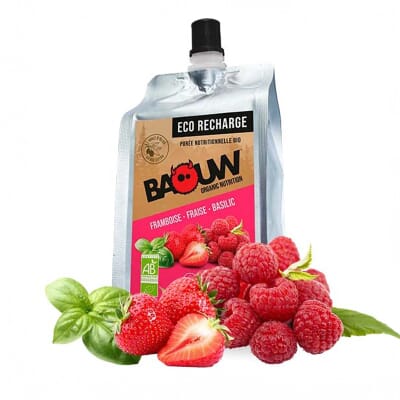 Éco recharge - Purée Framboise Fraise Basilic 330g BAOUW