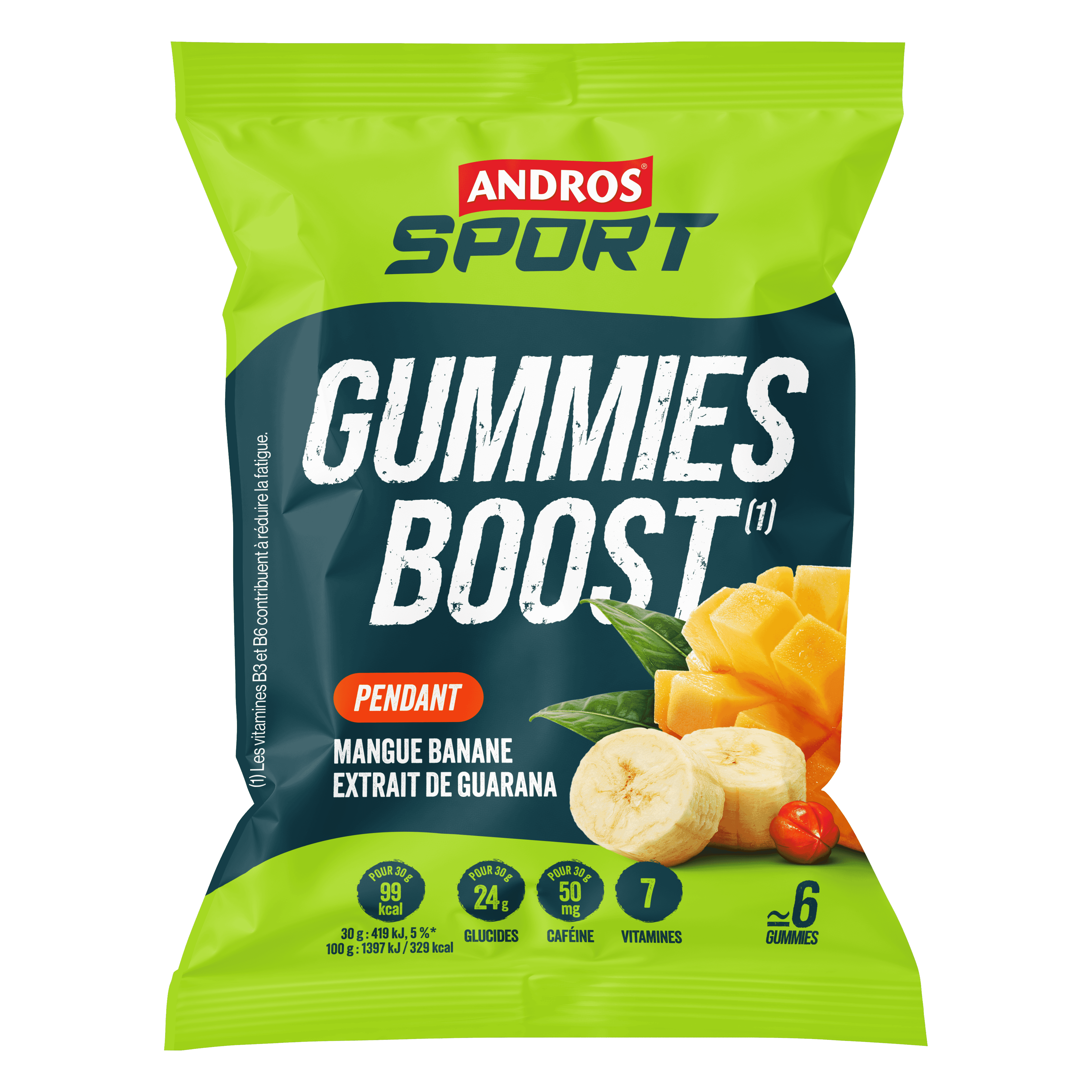 Gummies Boost Mangue Banane Guarana Andros Sport