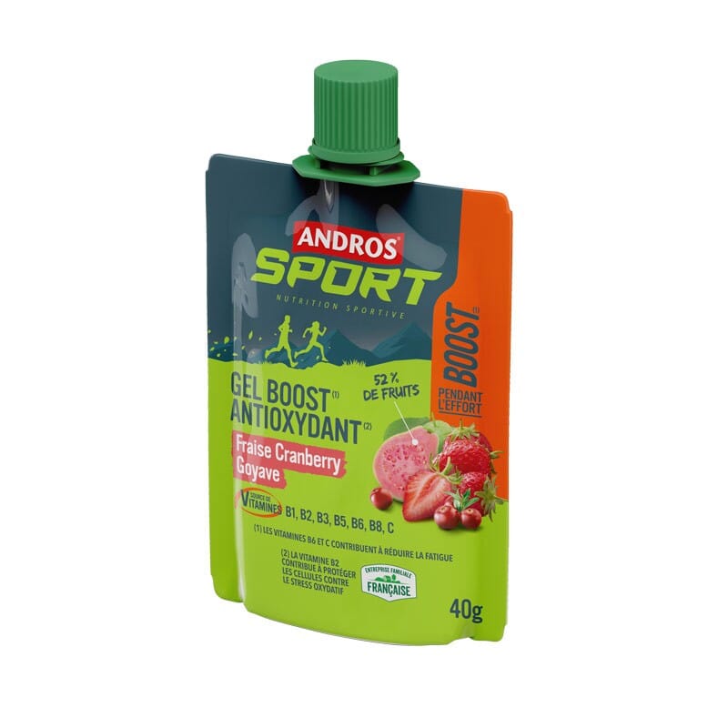 Gel Boost Antioxydant Fraise Cranberry Goyave Andros Sport Gel Boost Antioxydant Fraise Cranberry Goyave Andros Sport 2