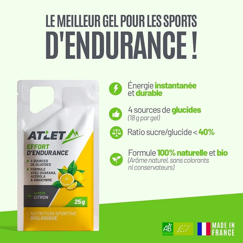Gel énergétique Bio Citron ATLET 4