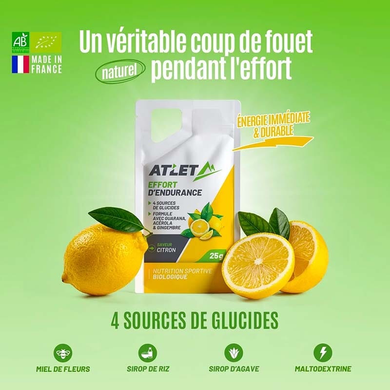 Gel énergétique Bio Citron ATLET 6