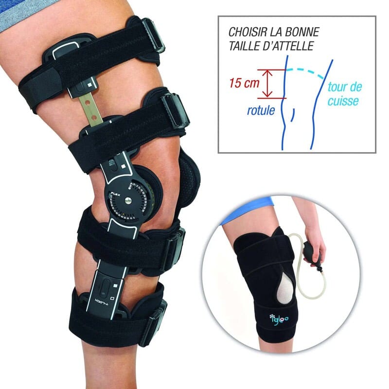 Artic® attelle articulée + attelle de cryothérapie Igloo 4