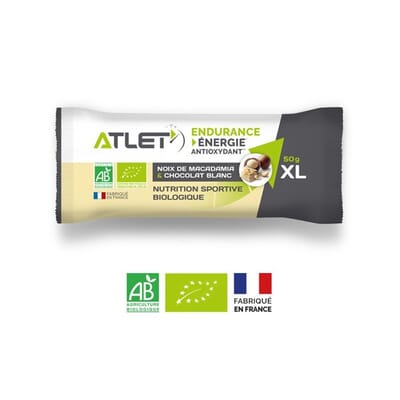 Barre énergétique Noix de macadamia et Chocolat blanc ATLET