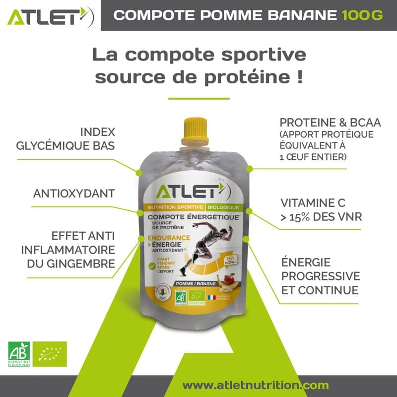Compote protéinée Bio pomme banane ATLET 2
