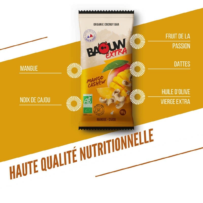 Barre énergétique Extra Mangue Cajou Bio - BAOUW 4