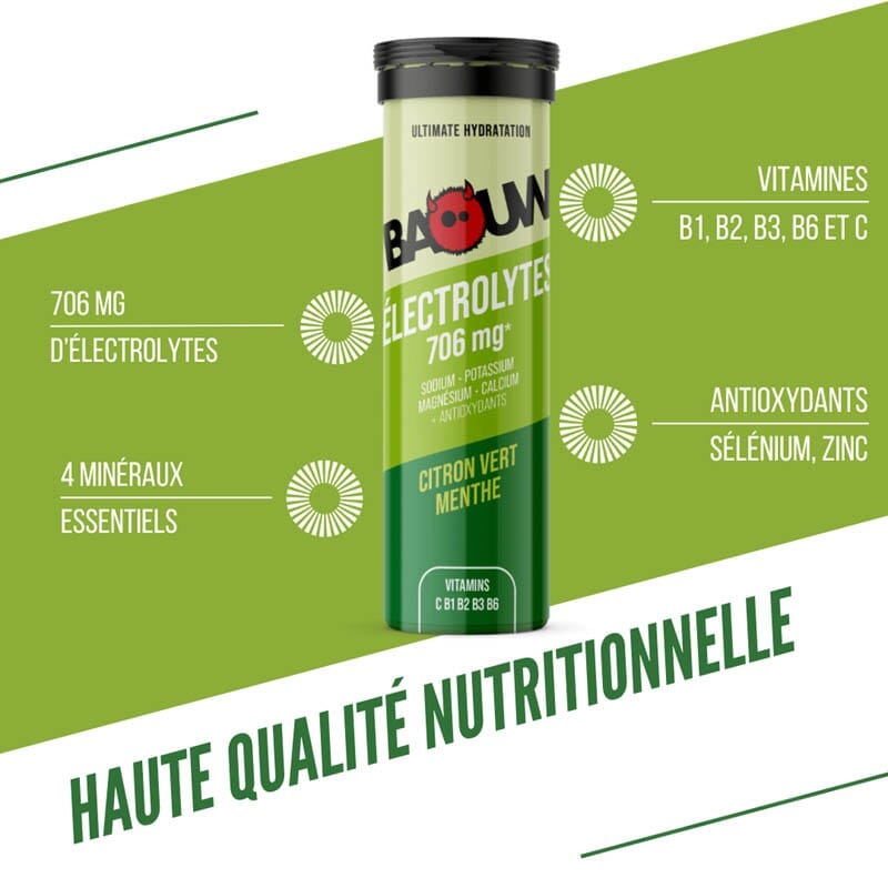 Pastilles Électrolytes Citron Vert Menthe - Baouw 2