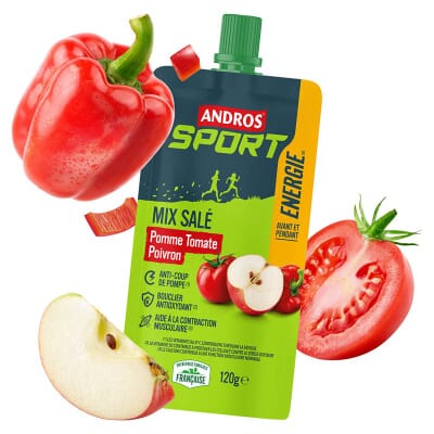 Gourde Mix Salé Pomme Tomate Poivron - Andros Sport