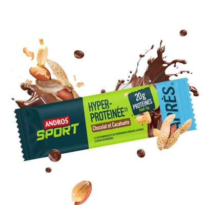 Barre Hyperprotéinée Chocolat et cacahuète Andros Sport