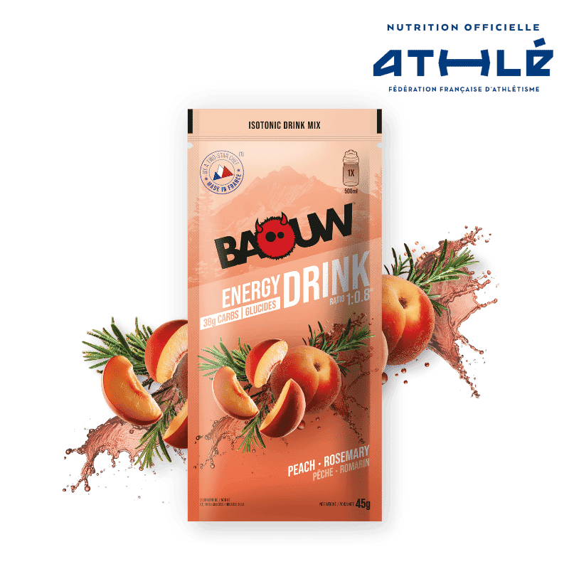 Energy Drink Pêche Romarin 45g - Baouw x12
